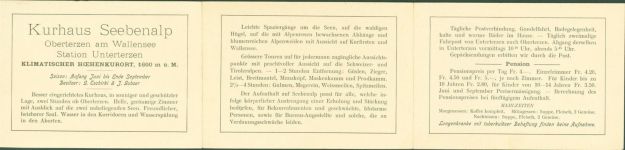 Seebenalp KEINE AK Kurhaus Informationskarte 2-fach Klappkarte