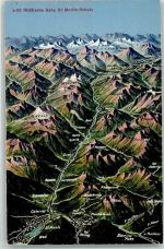 7550 Scuol Schuls - Rhätische Bahn Route nach St. Moritz Vogelschau