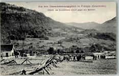 7214 Grüsch Seewis 1913 Foto AK Überschwennungsgebiet im Prättigau
