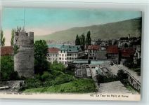 1814 La Tour-de-Peilz 1908 - La Tour de Peilz et Vevey, Burgturm, Teilansicht, gute Erhaltung AK