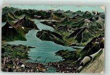 6440 Vierwaldstättersee 1905 - Vogelschau