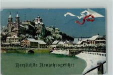 4663 Aarburg - Die Aarburg und die Aare Winter Neujahr