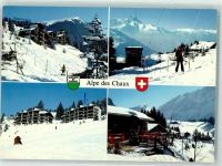 1882 Gryon - Alpes des Chaux La Barboleusaz Winter Skifahrer Bügellift