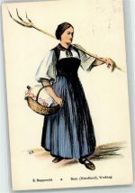 3000 Bern Berne Künstlerkarte Bäuerin Arbeitskleidung sign. E. Rupprecht