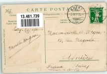 1095 Lutry 1911 Prägedruck Le Chateau Schloss Fahne Lithographie