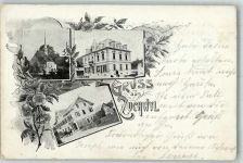 4528 Zuchwil 1902 Foto AK Rathaus Kirche Gasthaus