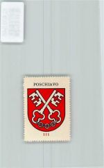 7742 Poschiavo - Vignette Wappen Kaffee Hag ca 1920-1940 Schlüssel