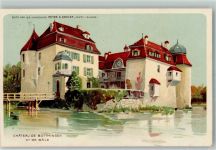4103 Bottmingen 1922 Lithographie Schloss