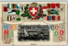 6285 Hitzkirch 1907 Prägedruck Wappen Briefmarkenabbildungen Lithographie