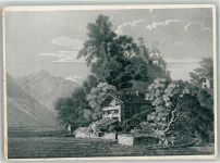 3852 Ringgenberg BE Gebrauchsspuren Mühle Burg Ringgenberg Stich auf AK