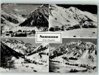 7563 Samnaun Dorf - Unter-Engadin 4-Bildkarte Winter