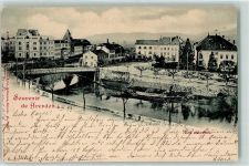 1400 Yverdon-les-Bains 1899 - Souvenier de Yverdon Brücke Ruderboot