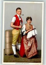 Ehepaar Sticken Pfeifenraucher