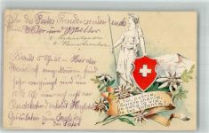 A toi, patrie, Suisse cherie Helvetia 1902 Prägedruck
