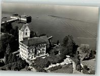 8590 Romanshorn Gebrauchsspuren Fliegeraufnahme Gasthaus Alkoholfreies Volksheim Gasthaus Schloss