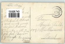 Gebrauchsspuren Erinnerung Grenzbesetzung 1914 Wappen Soldat Schwert Feldpost Bataillon No. 54