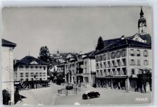 6017 Ruswil - Platz, Brunnen, Auto