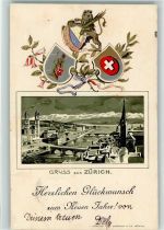 8000 Zürich 1902 Lithographie / Prägedruck