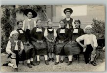3150 Schwarzenburg 1909 Foto AK Tracht Gruppenfoto Schützenfest