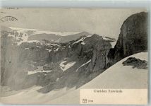 Clariden 1911 Winter Clariden Eiswände Hüttenstempel Klaridahütte Bahnpost Zug 2302