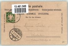 3855 Brienz BE 1897 Gebrauchsspuren Hotel auf dem Rothorn Rothornbahn Mühlbach Lithographie