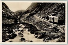 Schöllenen Foto AK Bergbahn