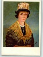 1950 Sion Sitten Künstlerkarte Walliser Tracht Oberwalliserin M.P.