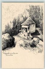 1983 Evolène Künstlerkarte Chapelle de la Garde sign. Metzler