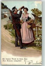 5200 Brugg AG 1905 - Soldat genehmigt sich einen Schluck im freien Feld Ort lt. Stempel