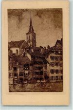 3000 Bern Berne - Kirche Nydeck alte Häuser an der Aare