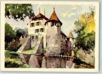 5707 Seengen Künstlerkarte Schloss Hallwyl sign. Marc