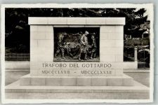 6780 Airolo Folienkarte / Lackkarte Denkmal Traforo del Gotthardo