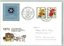 Chur Coire Vignette Mischfrankatur Sonderstempel Tag der Briefmarke 1972 Postkutsche Phila Schweiz