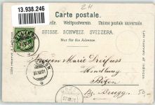 8702 Zollikon 1901 Lithographie Kirche See Ruderboot Gruss