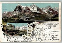 Scheidegg 1901 Lithographie Hotel Wengernalp
