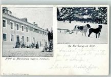 Le Marchairuz 1901 - Hotel du Marchairuz Hunde ziehen Schlitten