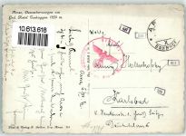 7050 Arosa Gebrauchsspuren Grand Hotel Tschuggen Dezembermorgen WK II Stempel Oberpommern