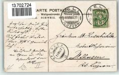 6144 Zell LU 1907 BOAKC Lithographie Post Bahnhof Hotel Lindengarten Gebrauchsspuren, bitte Scan genau beachten!