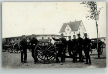 8180 Bülach 1912 Foto AK Uniform Kanone Feldpost Gr-Art.Camp. 5 Ort handschriftlich