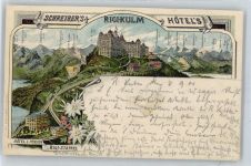 6410 Rigi Staffel Lithographie Hotel, Pension Schreiber, Rigi Kulm