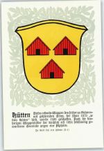 8825 Hütten Künstlerkarte Serie Züricher Gemeindewappen No. 164