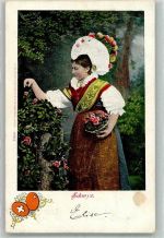 6430 Schwyz 1902 Foto AK Tracht Frau