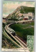 Rochers de Naye 1906 Foto AK Hotel Bergbahn Briefmarke Bildseite Bahnpost Zug 1931