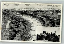 8342 Wernetshausen 1940 Foto AK Vogelschau Zürichsee Gasthaus Bachtel-Kulm