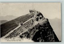 1820 Montreux Chillon - Touristen am Gipfel des Rochers de Naye