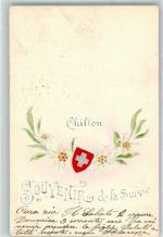 1820 Montreux 1911 Prägedruck Chillon Chateau