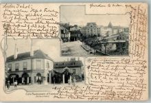 1400 Yverdon-les-Bains 1902 Foto AK Kaserne Cafe Gasthaus d´Yverdon