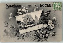 2400 Le Locle 1906 - Souvenier Blumen Platz Turm Brunnen