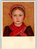 Gemälde von Ribaupierre - Kind aus dem Val d`Herens - Trachten, Kinderporträt , gute Erhaltung AK Pro Juventute Schweiz Künstlerkarte