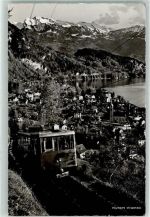 6354 Vitznau Foto AK Drahtseilbahn Rigi Bahn Vierwaldstättersee
